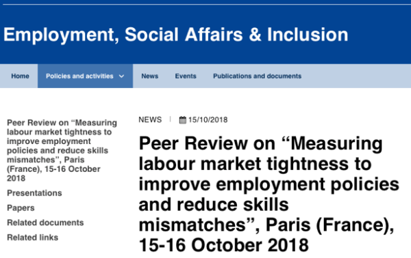 <strong>Measuring labour market tightness to improve employment policies and reduce skills mismatches</strong></br>Participation in a Peer Review on measuring labour market tightness  under the Mutual Learning Programme of the European Commission, DG Employment, Social Affairs and Inclusion
